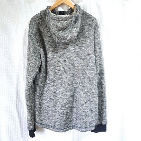 Bench Fleece Lined Jacket Men's Size LG Sweater Hooded Full Zip Grey w Pockets - Picture 2 of 8